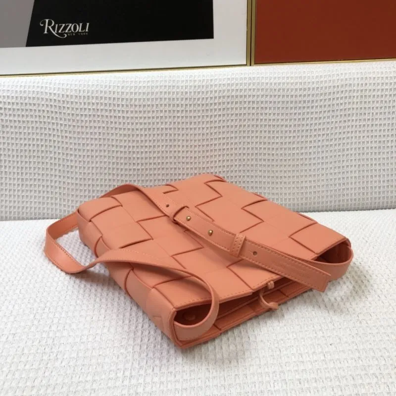 BV Cassette 9968 Coral Woven Crossbody Bag - Image 6