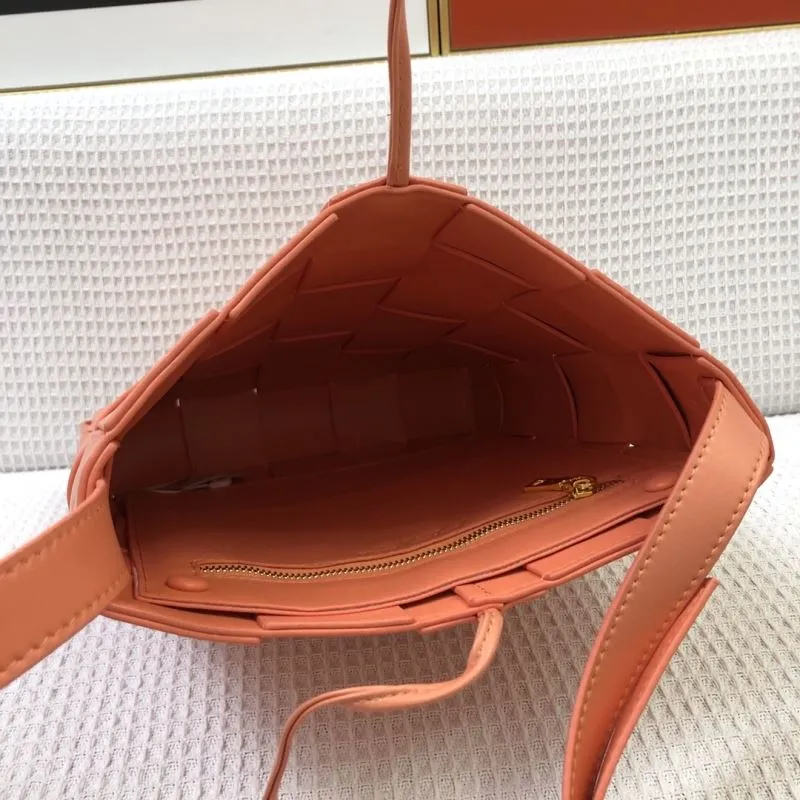 BV Cassette 9968 Coral Woven Crossbody Bag - Image 8
