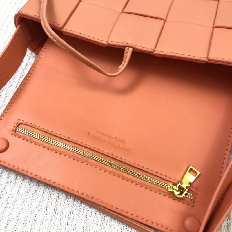 BV Cassette 9968 Coral Woven Crossbody Bag - Image 9