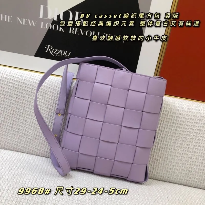 Alternative view of BV Lavender Woven Crossbody Satchel Bag 9968