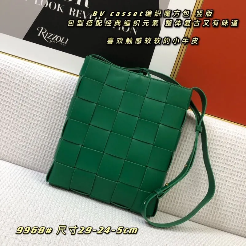 BV Green Woven Cassette Crossbody Bag 9968 - Image 3