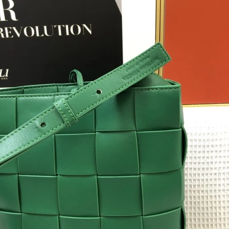 BV Green Woven Cassette Crossbody Bag 9968 - Image 5