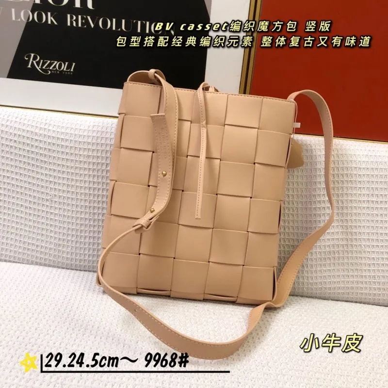 BV Cassette Woven Vertical Satchel Bag Nude Leather 29x24.5cm 9968 - Image 3