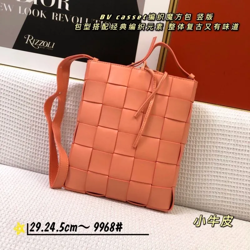 Alternative view of BV Cassette Vertical Woven Calf Leather Satchel Bag 9968