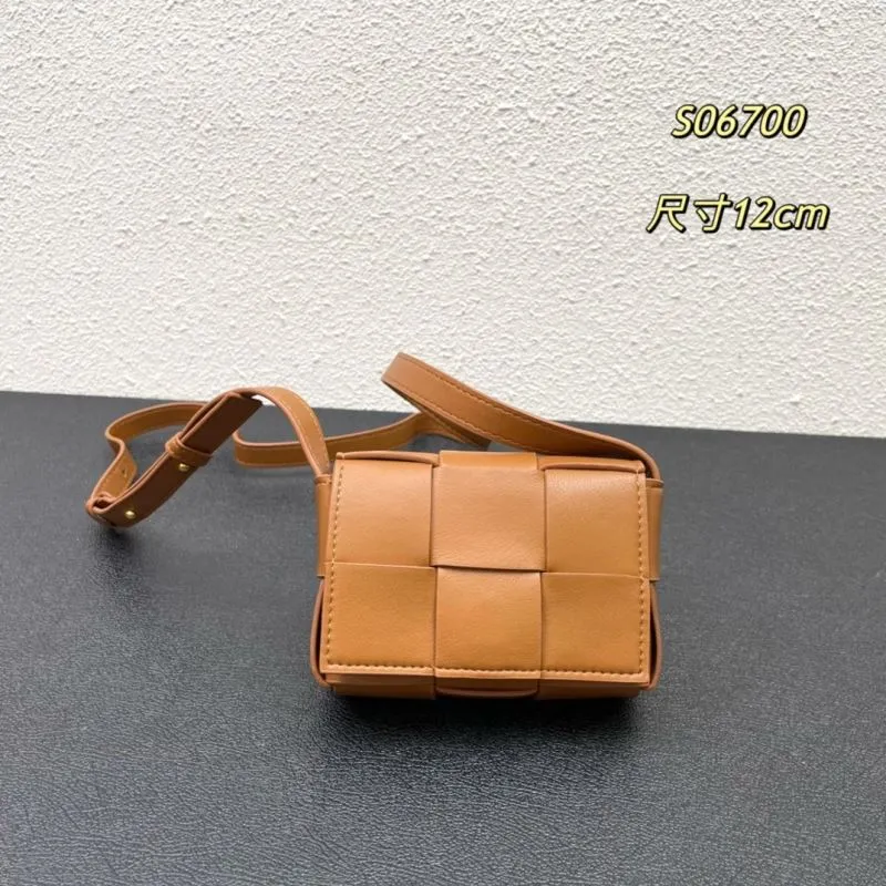 BV Brown Woven Satchel Bag S06700 12cm
