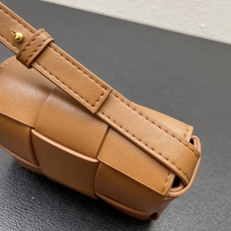 BV Brown Woven Satchel Bag S06700 12cm - Image 5