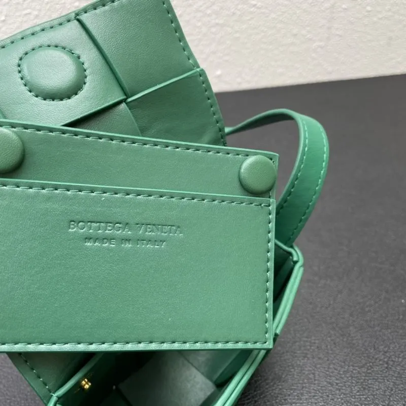 BV Green Mini Satchel Crossbody Bag S06700 12cm - Image 9