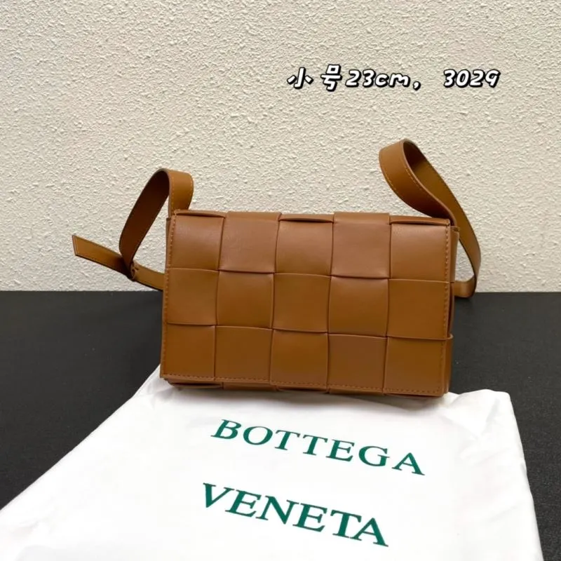 Bottega Veneta Small Brown Crossbody Satchel Bag