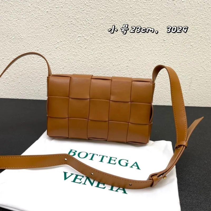 Bottega Veneta Small Brown Crossbody Satchel Bag - Image 3