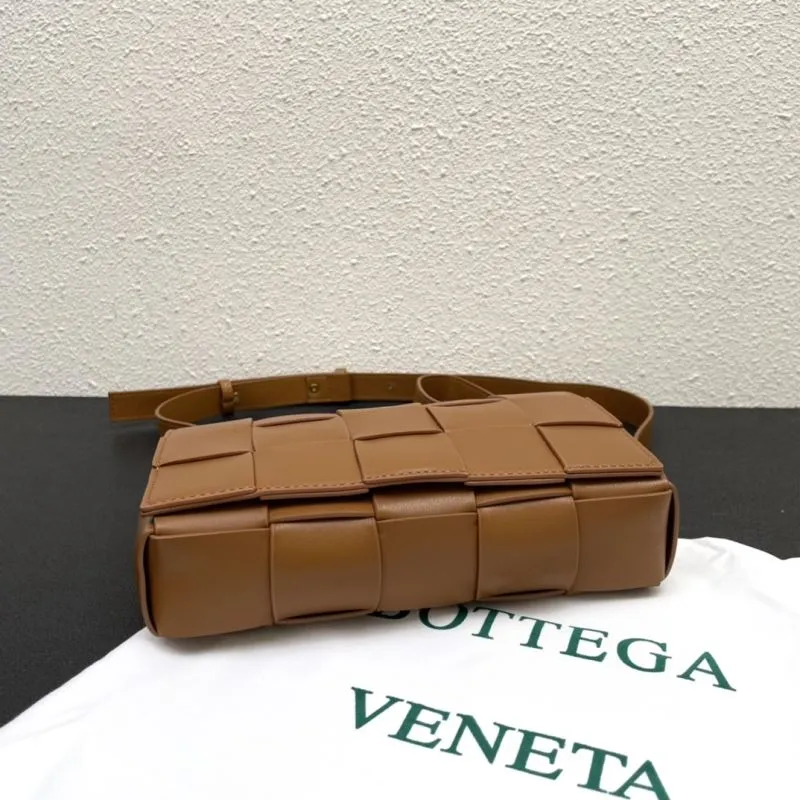 Bottega Veneta Small Brown Crossbody Satchel Bag - Image 4