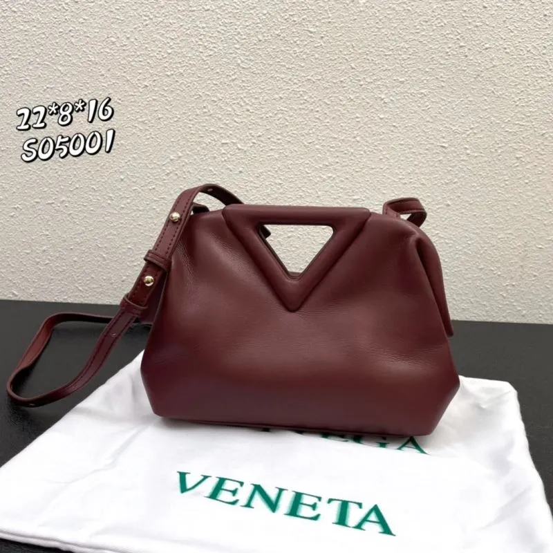 Bottega Veneta Burgundy Crossbody Satchel Bag S05001