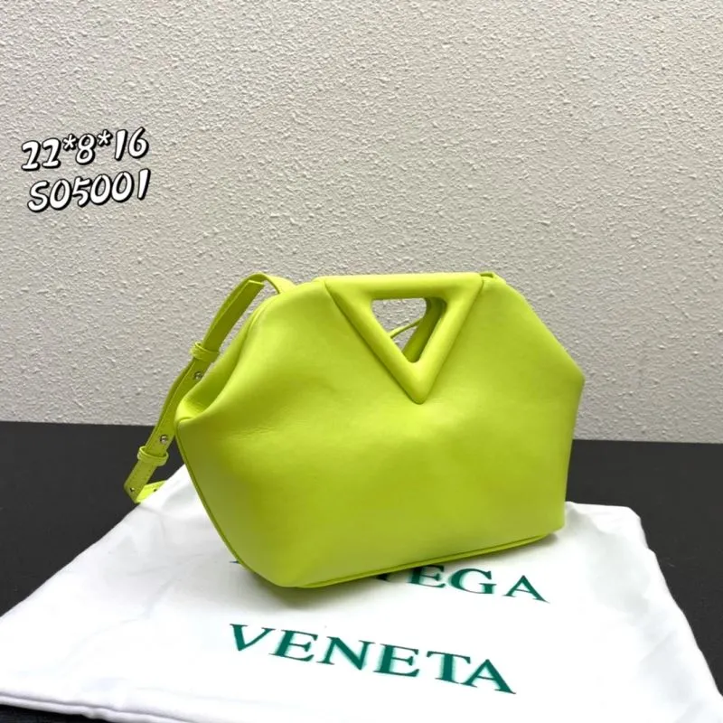 Alternative view of Bottega Veneta Neon Yellow Crossbody Satchel Bag