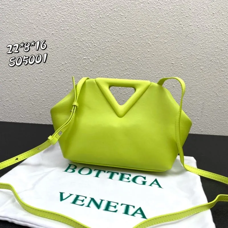 Bottega Veneta Neon Yellow Crossbody Satchel Bag - Image 3