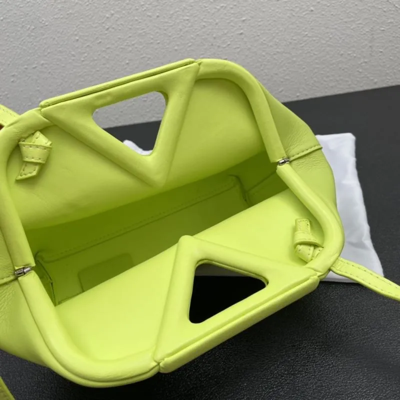 Bottega Veneta Neon Yellow Crossbody Satchel Bag - Image 9