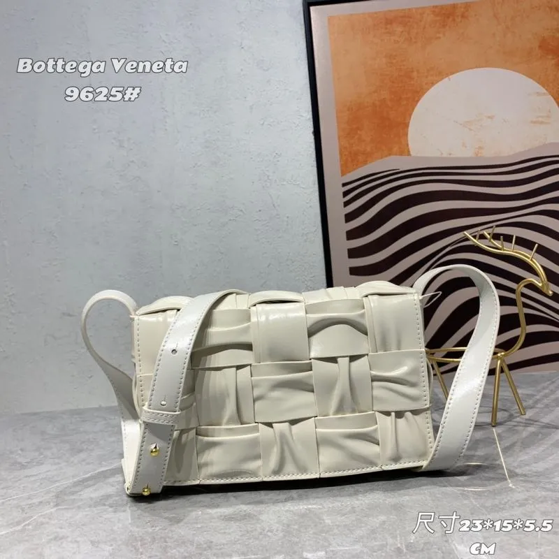 Bottega Veneta 9625 Cream White Crossbody Satchel Bag