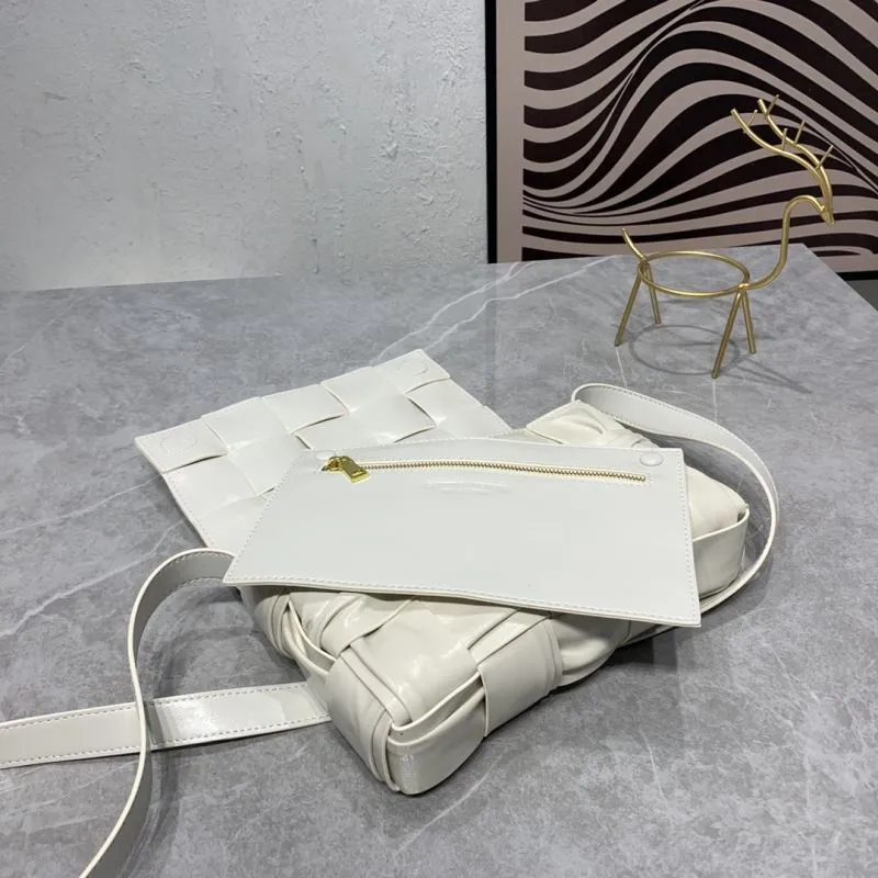 Bottega Veneta 9625 Cream White Crossbody Satchel Bag - Image 6