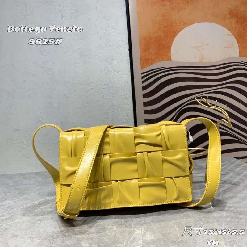Bottega Veneta 9625 Yellow Crossbody Satchel Bag