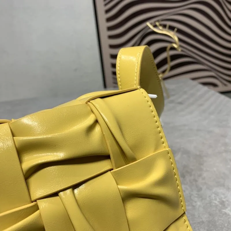 Bottega Veneta 9625 Yellow Crossbody Satchel Bag - Image 4
