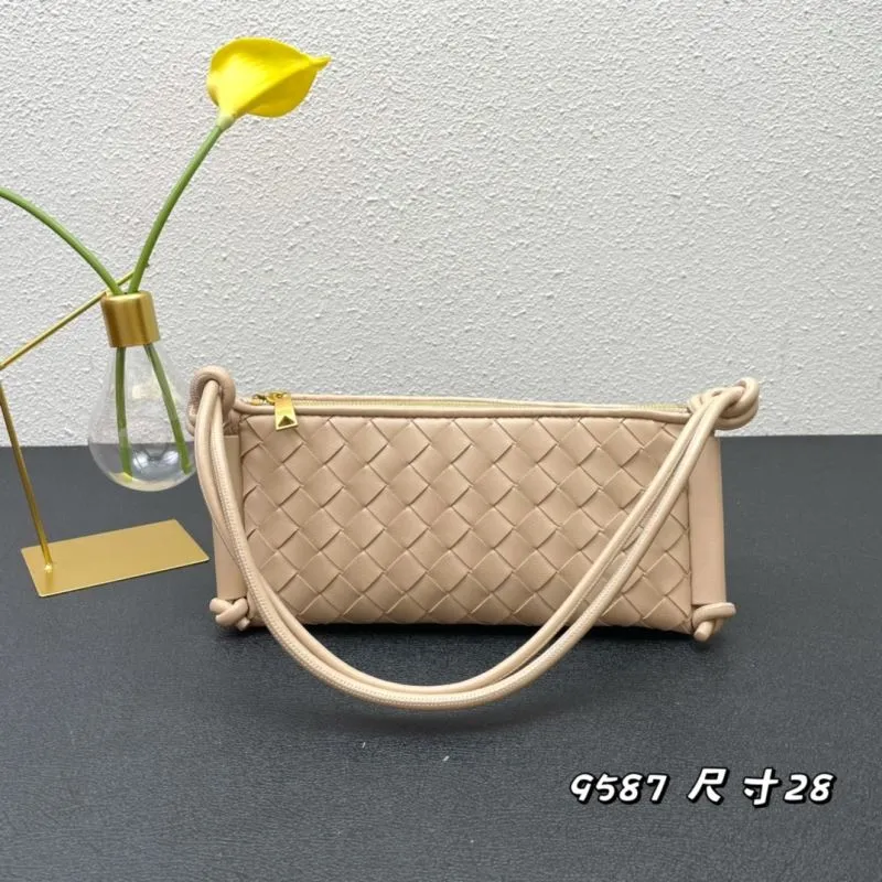 BV Beige Woven Satchel Bag 9587 Size 28