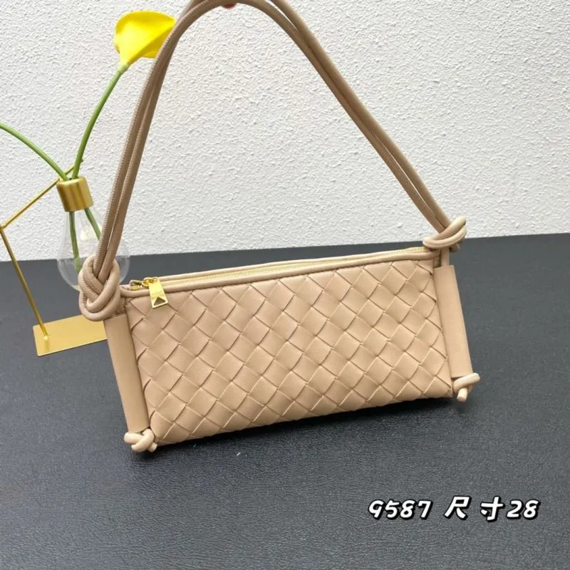 Alternative view of BV Beige Woven Satchel Bag 9587 Size 28