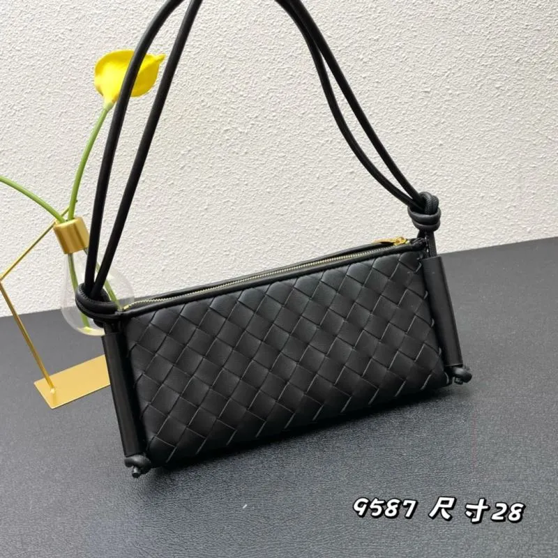 Alternative view of BV Black Woven Satchel Bag 9587 Size 28