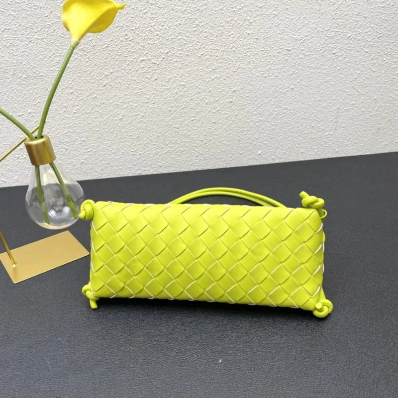 BV Lime Green Woven Satchel Bag 9587 Size 28 - Image 6