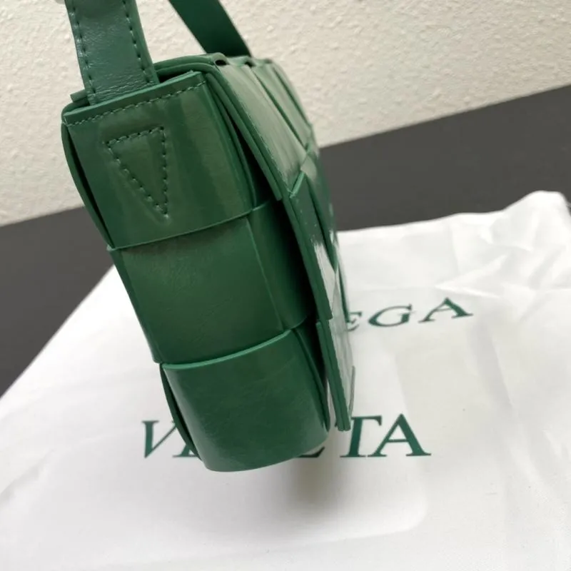 Bottega Veneta Green Leather Satchel Crossbody Bag S03040 23cm - Image 4