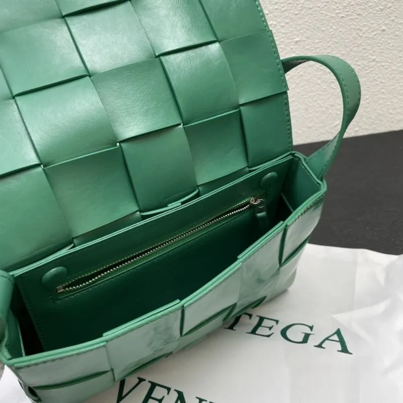 Bottega Veneta Green Leather Satchel Crossbody Bag S03040 23cm - Image 8