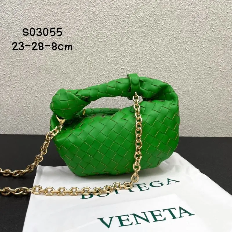 Bottega Veneta Green Woven Mini Chain Bag S03055