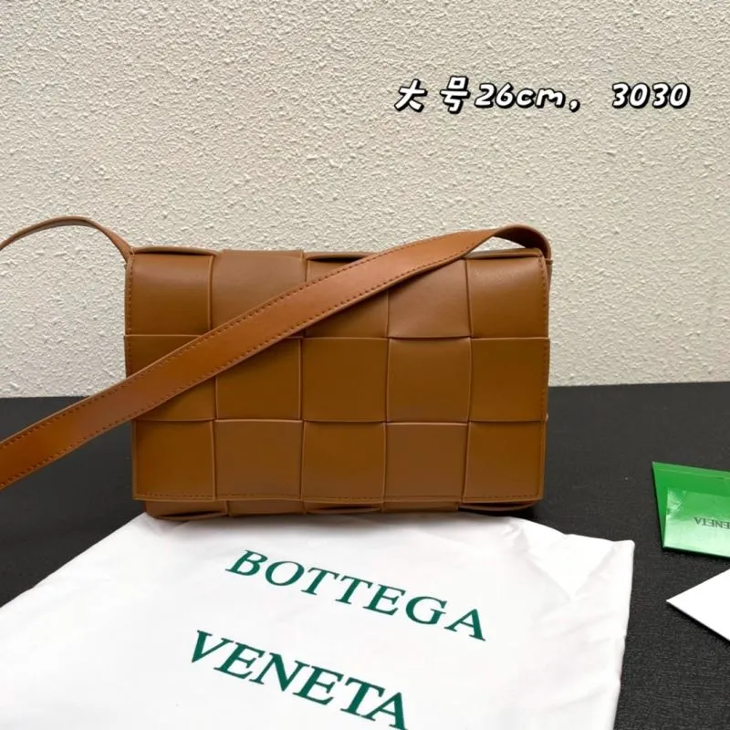 Bottega Veneta Large Brown Woven Leather Satchel Bag