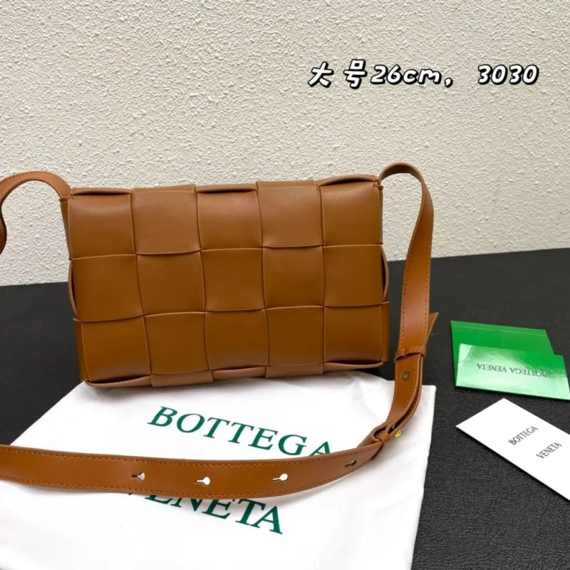 Bottega Veneta Large Brown Woven Leather Satchel Bag - Image 3