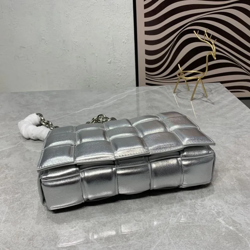 Bottega Veneta Silver Chain Satchel Bag - Image 7