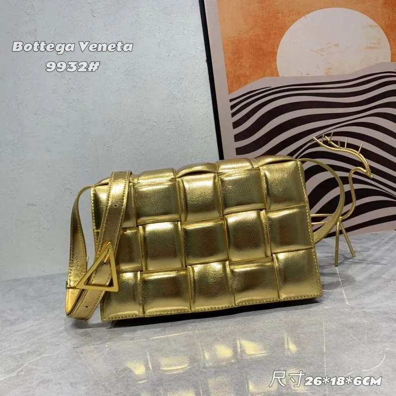 Bottega Veneta 9932 Gold Satchel Bag