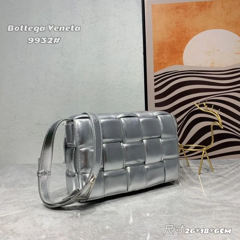 Alternative view of Bottega Veneta Silver Crossbody Satchel Bag 9932