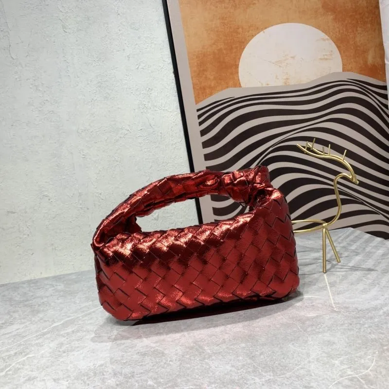BV Metallic Red Woven Satchel Bag 398 - Image 3