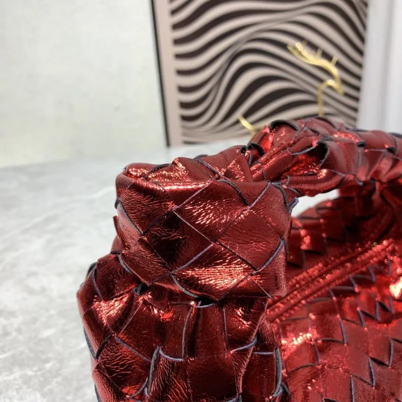 BV Metallic Red Woven Satchel Bag 398 - Image 4