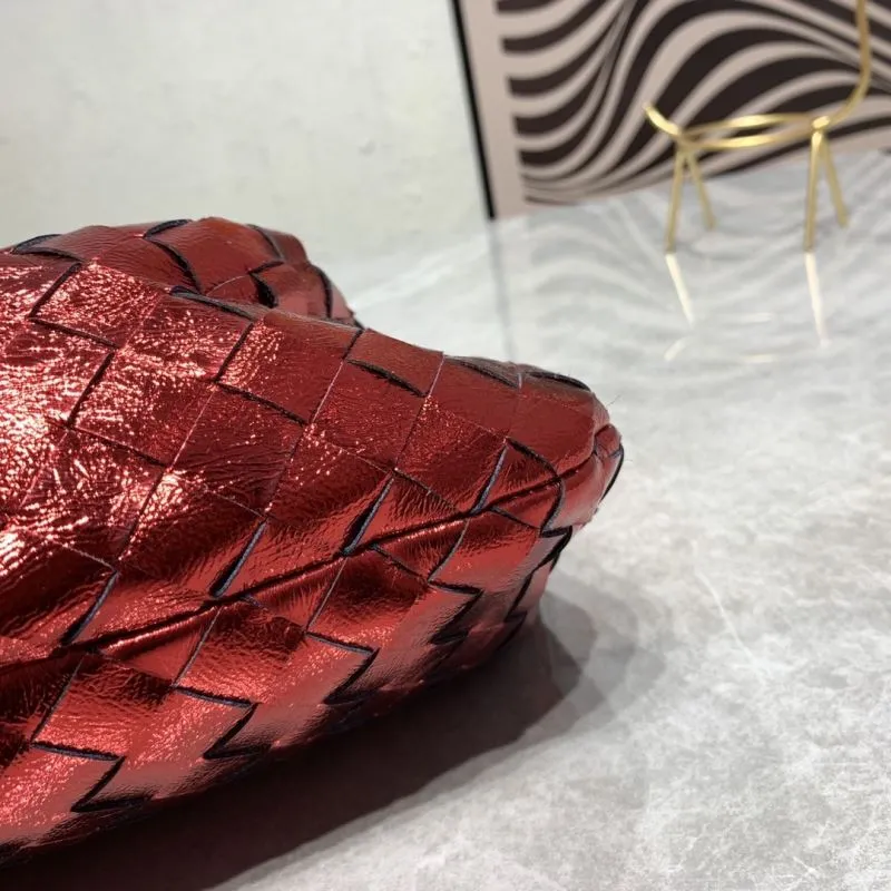 BV Metallic Red Woven Satchel Bag 398 - Image 6