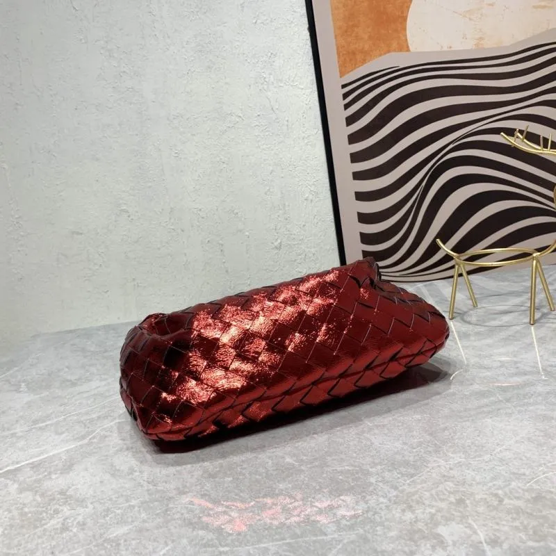 BV Metallic Red Woven Satchel Bag 398 - Image 7
