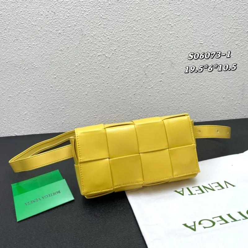 Bottega Veneta Yellow Woven Satchel Bag S06073-1