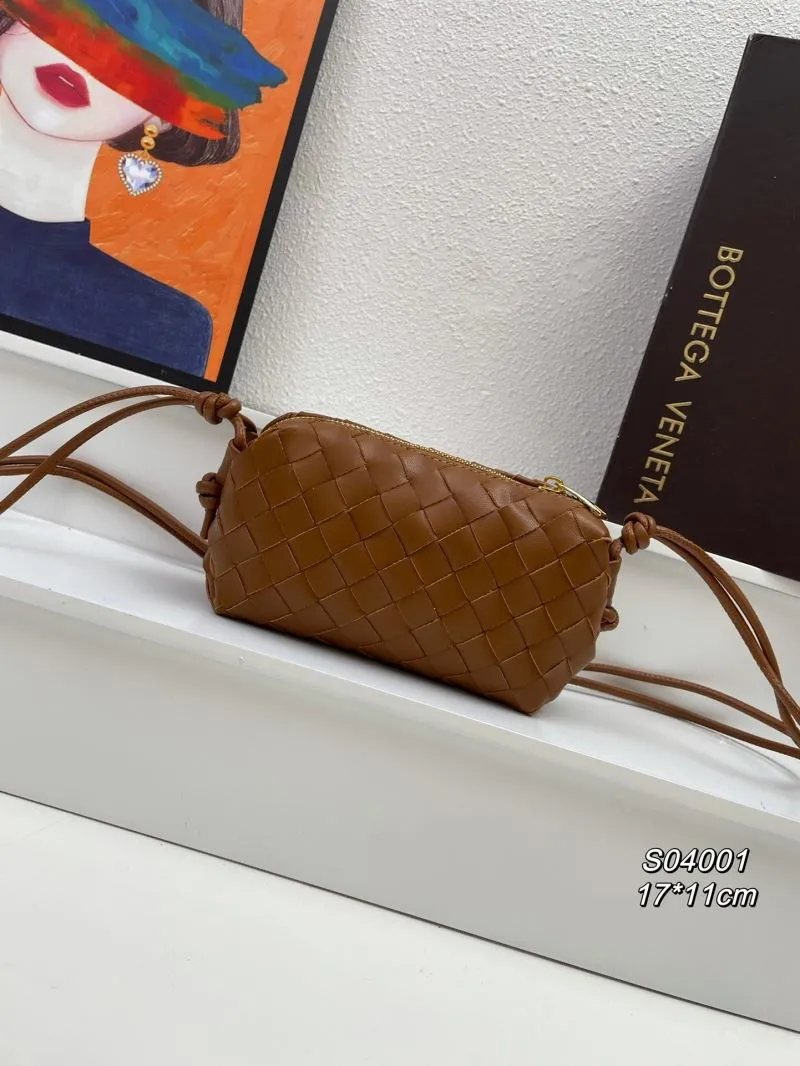 Bottega Veneta Brown Woven Crossbody Bag S04001