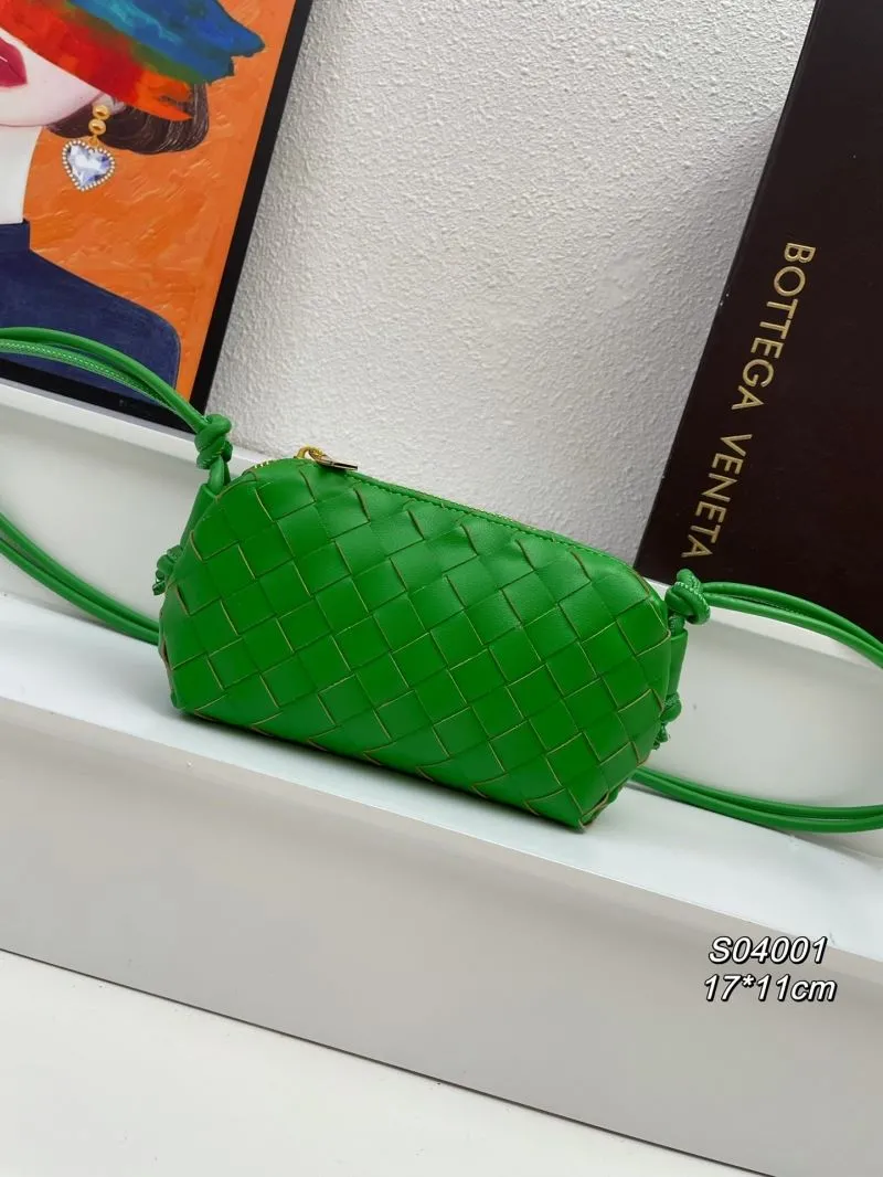 Bottega Veneta Green Woven Crossbody Bag S04001