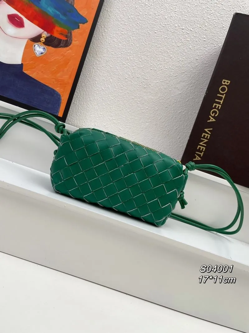 Bottega Veneta Green Woven Crossbody Bag S04001