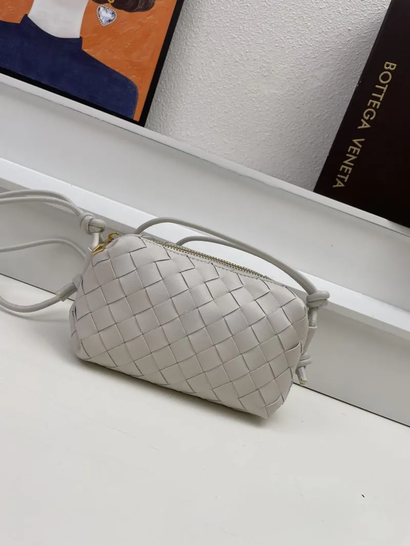 Bottega Veneta Light Gray Woven Crossbody Bag S04001 - Image 3