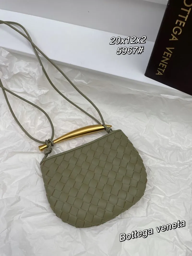Alternative view of Bottega Veneta Olive Green Woven Crossbody Bag 5967