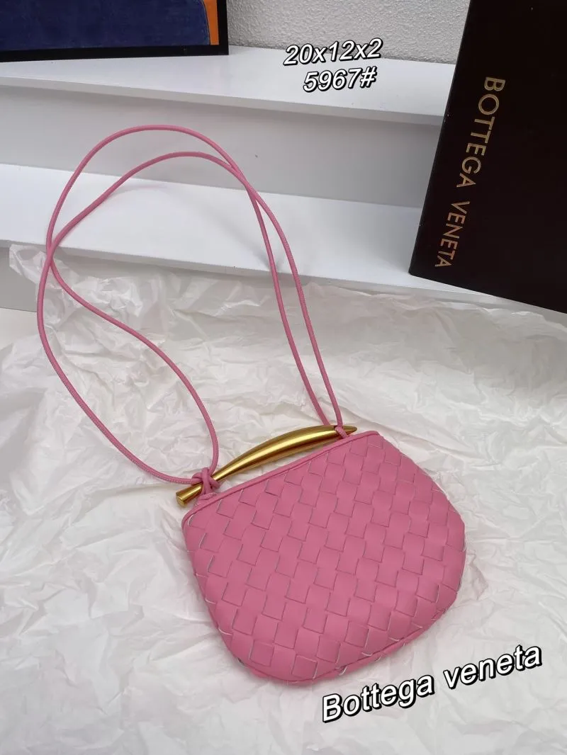Bottega Veneta Pink Woven Crossbody Bag 5967