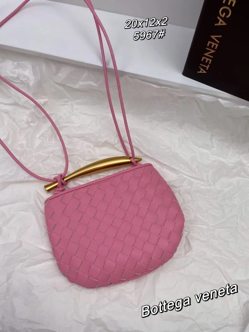 Alternative view of Bottega Veneta Pink Woven Crossbody Bag 5967