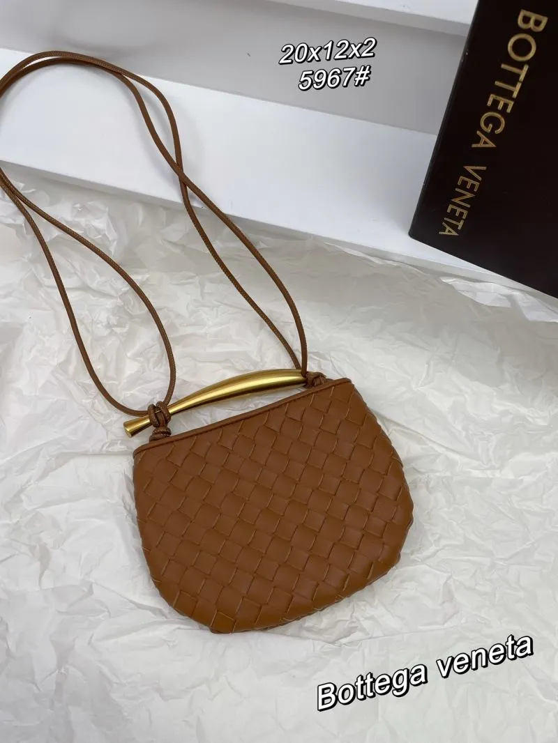Alternative view of Bottega Veneta Brown Woven Crossbody Bag 5967