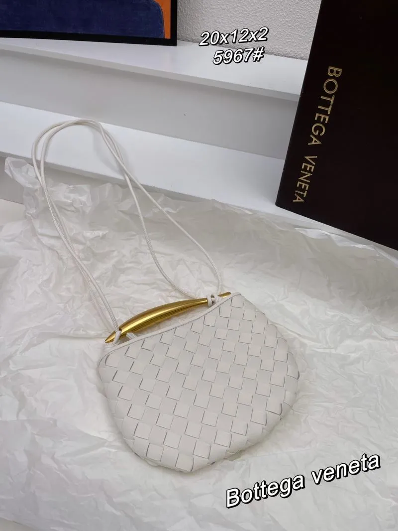 Bottega Veneta White Woven Leather Satchel Bag