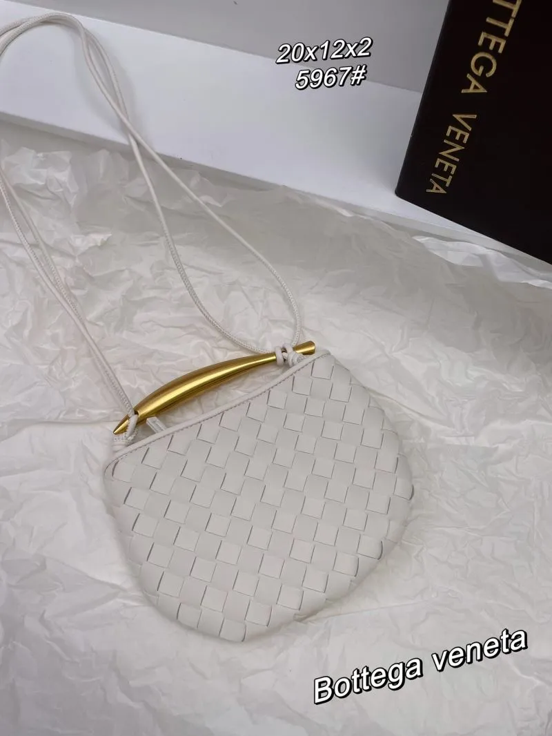 Alternative view of Bottega Veneta White Woven Leather Satchel Bag