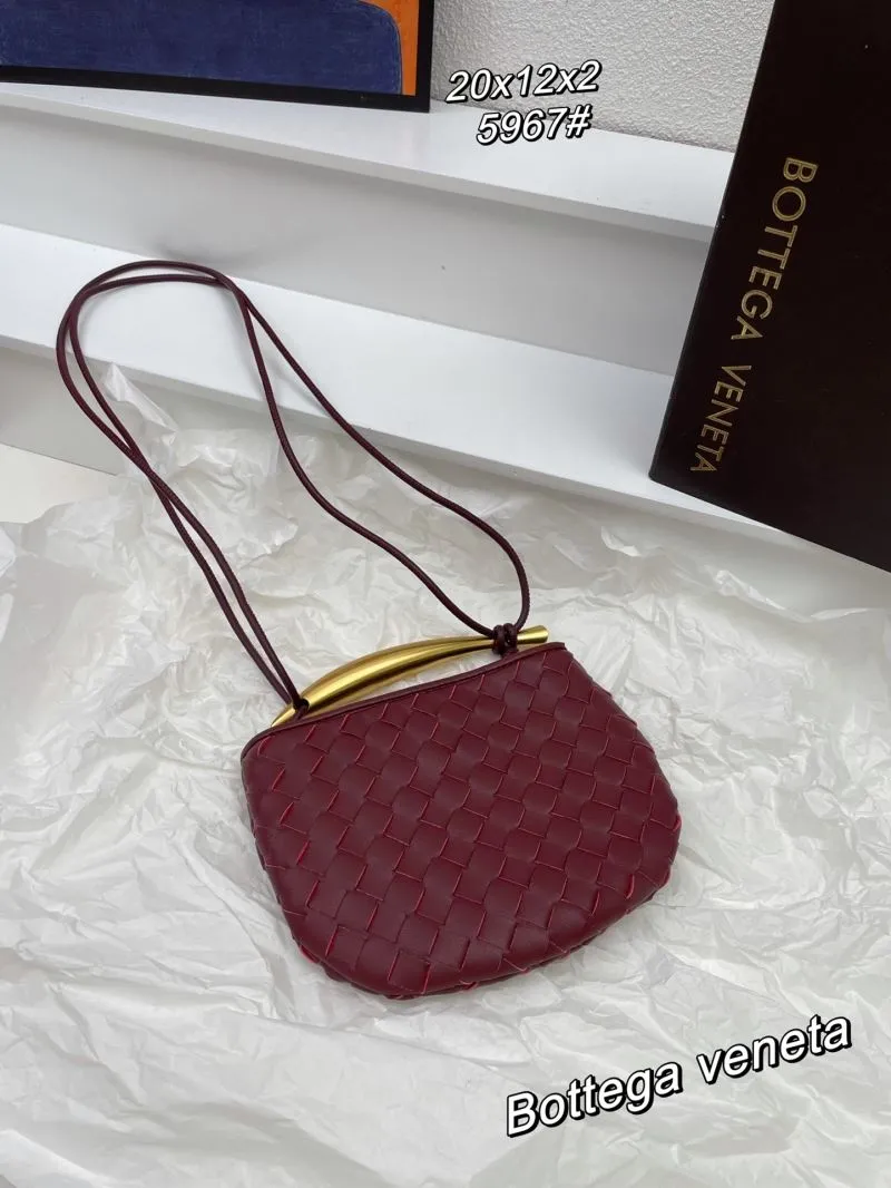 Bottega Veneta Burgundy Woven Crossbody Bag 5967